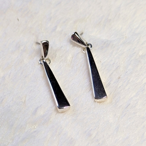 Vintage Napier Silvertone Drop Pierced Earrings - Picture 7 of 8